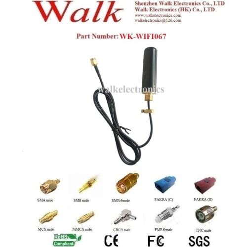 Small size ip67 outdoor use wifi 2.4GHz rubber antenna omni directional screw mount bluetooth car antenna