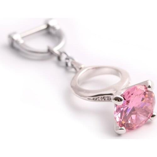 Milesi Women Keyring Charms Keychain Zircon Keyholder Creative Ring Shape Penadnt For Car Key Fashion Girlfriend Gift JA030