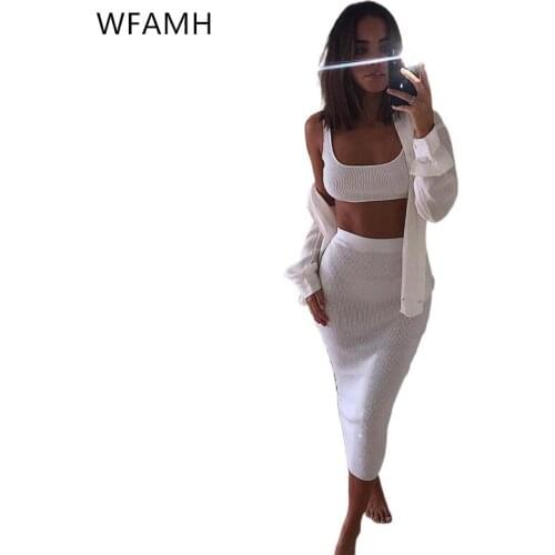 2021 new summer hot sale short cut waist small vest high waist midi skirt fashion casual suit women Polyester Flocking Solid