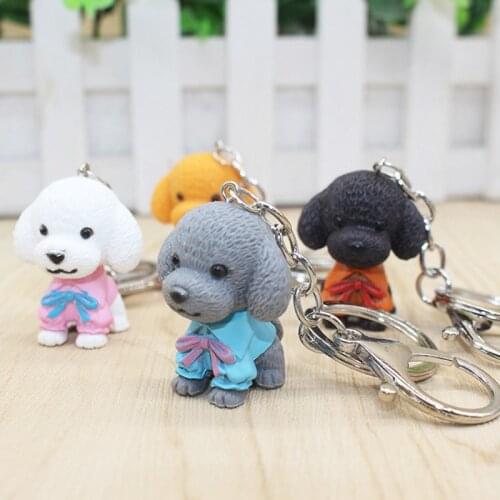 1PC Cartoon Cute Dogs Keychains Pendant Key Rings Women Bag Car Metal Key Chain Gift Random