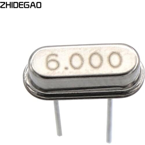 10pcs 6.000M 6.000MHZ 6MHz 6 MHZ Quartz Crystal Resonator Passive Oscillator HC 49S New ZHIDEGAO