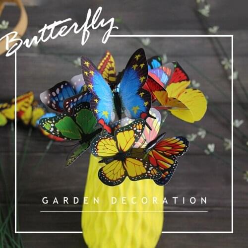 100PCS Bunch Of Butterflies Garden Yard Planter Colorful Whimsical Butterfly Stakes Decoracion Outdoor Decor Flower Pots Decor