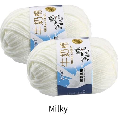 2Pcs/Set 100g Miky White Milk Cotton Baby Wool Hook Package Scarf Yarn Knitting Crochet Sewing Material Soft Handmade Home Craft