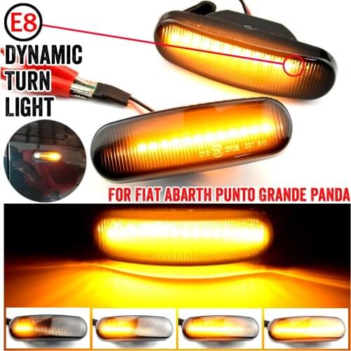 2X Dynamic Smoke LED side marker light turn signal lamp for Fiat Panda Punto Evo Stilo Qubo Peugeot Citroen Lancia Musa(350)