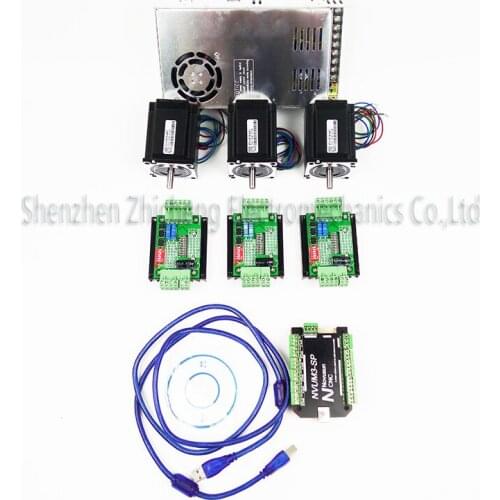 Top gradeCNC mach3 USB 3Axis Kit, 3pcs TB660 0stepper driver+ mach3 USB stepper motor controller board 3pcs nema17 motor powers