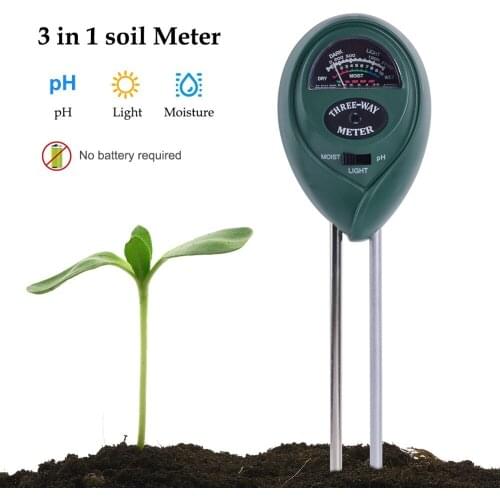 3 in 1 Soil PH Meter Flower Pot Hygrometer Soil Tester Plants Growth Moisture Light Intensity Meter Instrument Garden Tools