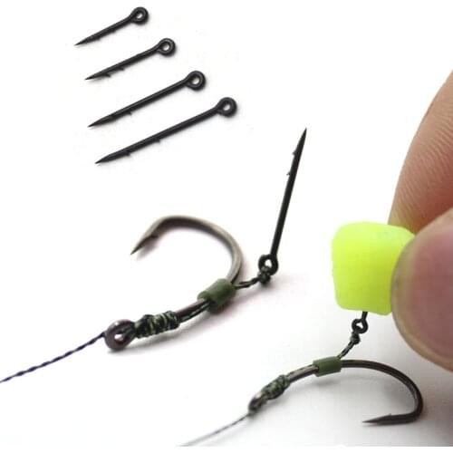 30PCS Boilie Screw Peg with Ring Swivel D-Rig Chod Rig Terminal Tackle Bait Holder Screw Carp Fishing Accessories Matt Black