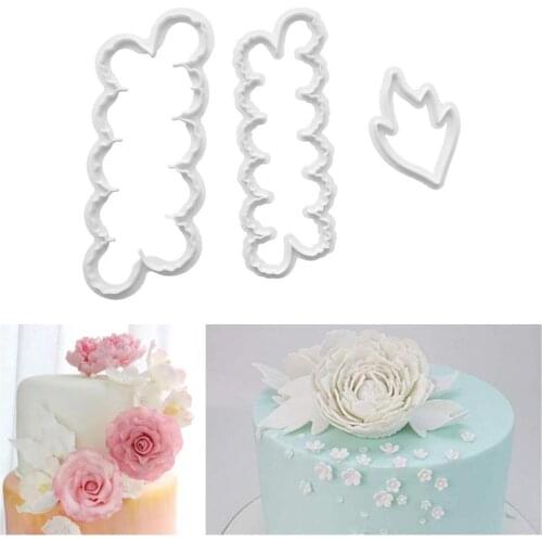3pcs/set 3d Petal Cake Decoration Mould Food Grade Carnations Shape Fondant Baking Roses Diy Mould Plastic Hot Peony Access