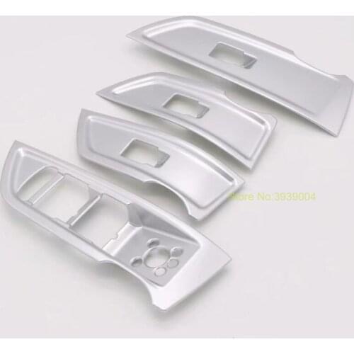 4PCS ABS Chrome Car Interior Door Window Lift Glass Switch Buttons Cover Molding For Audi Q5L 2018 Car Styling