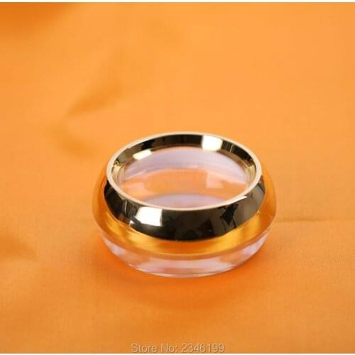 50ML 20pcs/lot Clear Plastic Lotion Cream Case with Gold Rim Cover, Empty Cosmetic Refillable Jar with Wide Mouth, Makeup Tool