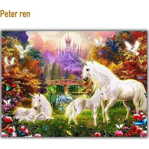 5D Diy Diamond painting unicorn Diamond Embroidery horse Full Square Diamond mosaic Rhinestone Crafts Embroidery Animal Paradise