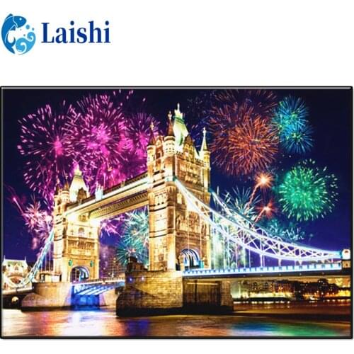 DIY Diamond Painting Tower Bridge, Fireworks Display Full Square/Round Drill 5D Diamond Embroidery Sale Diamond home Decor Gift
