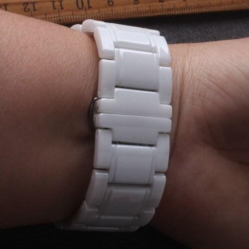 20 21 22 23mm Luxury Ceramic stainless steel CLASP for Samsung 41mm 42MM 45mm 46mm Watch GT 2 2e pro strap bracelet wristband