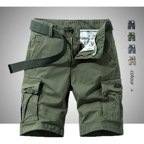 Brand Men Casual Cargo Shorts 2021 New Summer Hot Mens Military Cotton Shorts Mens Multi-Pockets Shorts Bermuda Short Pants