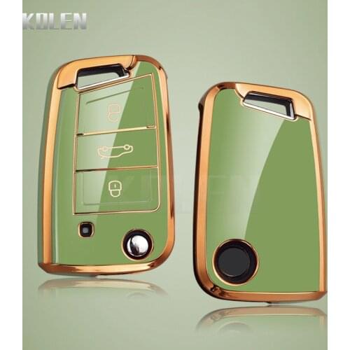 New TPU Car Key Case Cover For VW Volkseagen Golf 7 MK7 Tiguan MK2 For Seat Leon Ateca Ibiza FR 2 For Skoda Octavia A7 Kodiaq