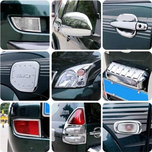 Door Handle Bowl Headlight Cover Foglight Cover Chrome Car Styling For Toyota Land Cruiser Prado 120 FJ120 2003 -2009