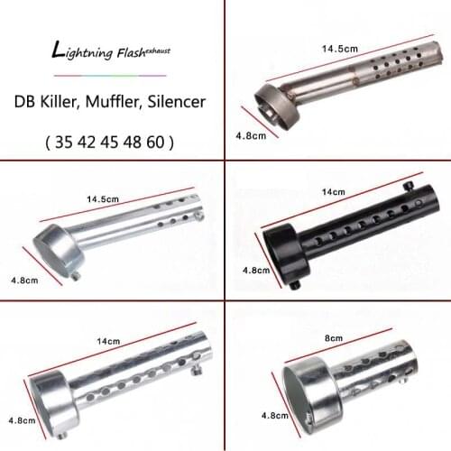 35mm 42mm 45mm 48mm 60mm Muffler Motorcycle Exhaust Pipe DB Killer Universal Modified Catalyst Pipe Stainless Steel Plug-in