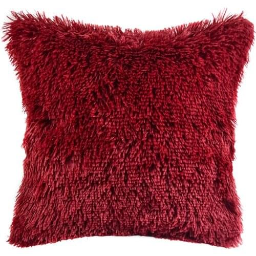 Hot Sale Lovely Coral Fur Fleece Cushion Cover 45x45cm Plush Furry Pillow Cover Home Bed Room Throw Pillow Case Sofa Home Decor