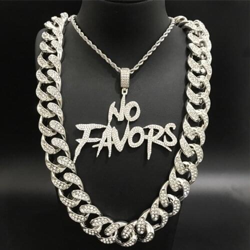 Hip Hop Men Silver Color ABM Alphabet Necklace With Zircon Crystal Miami Necklace Ice Out Cuban Neckalce Chain Hip Hop For Men