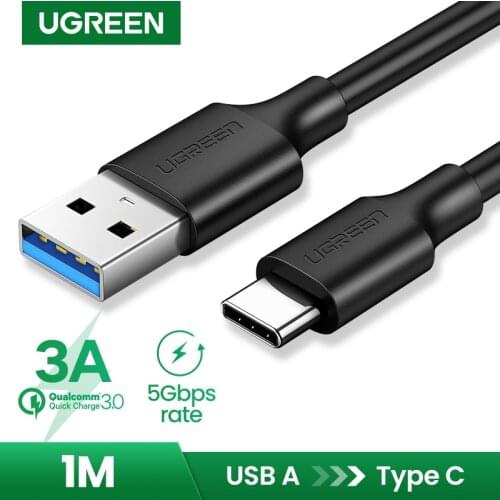 UGREEN USB Type C Cable for Samsung Galaxy S9 Note 8 9 USB 3.0 Type-C 3A Fast Charging Data Cable for Huawei P20 Pro USB Cable