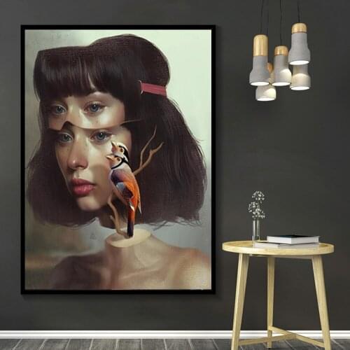 Urrealism Art Canvas Paintings On the Wall Art Posters And Prints Abstract Funny Art Of Woman Picture For Living Room Home Decor