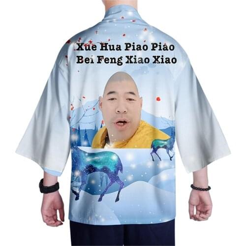 Fashion Hip Hop Funny Print Egg Brother 3d Kimono Shirt Men Seven Point Sleeve Tops Casual Sport Cardigan Jackets Streetwear 4XL