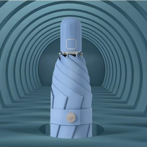 Mini Automatic Folding Umbrella Rain Women Parasol Small Sun Umbrella Pocket Windproof Soild Color Students Sombrilla Gift SY361