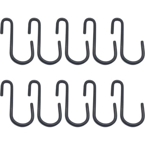 2021 New 10Pcs Black Coating S Shaped Hanging Hooks Home Storage Utility Metal Hangers