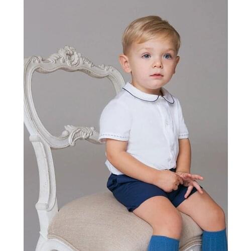 2021 New Spanish Baby Boys Clothes Set Summer Baby Infant Kids Clothing Toddler Boy Suit Children Cotton Top+Short 2Pcs Outfits