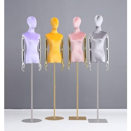 New Style Full Body Mannequin Golden Hand Color Velvet Model Customized