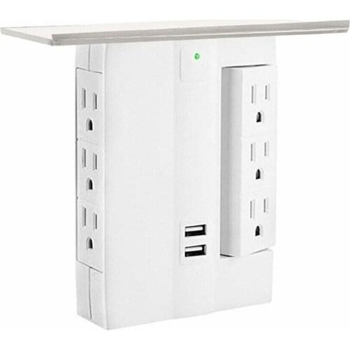 US Plug Multi-function Plug Tray Wall Plug Bracket Wall Plug Expander 2 USB Multi-function socket bracket Simple style
