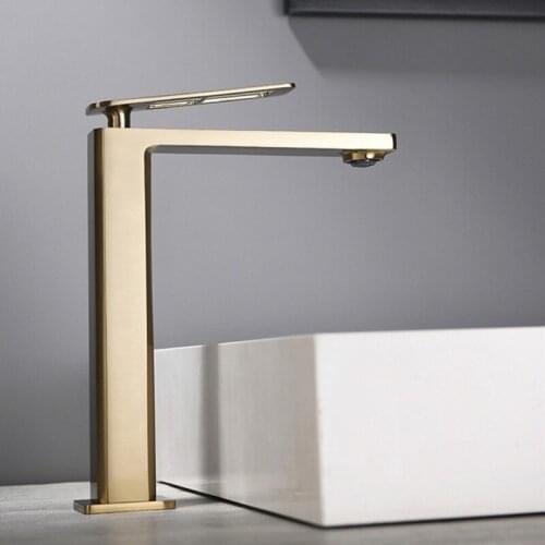 Basin Faucets Brush Gold Bathroom Faucet Single handle Basin Mixer Tap Bath Black Gray Chrome Faucet Brass Sink Water Crane