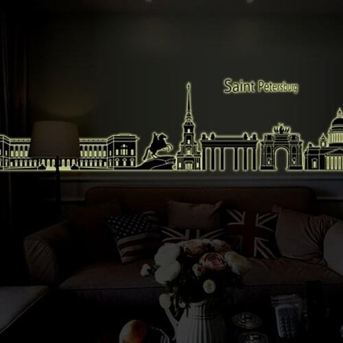 Luminous Saint Petersburg Wall Stickers Building Poster Bedroom Living Room Decoration Aesthetic Teenager Boy Girl Room Decor