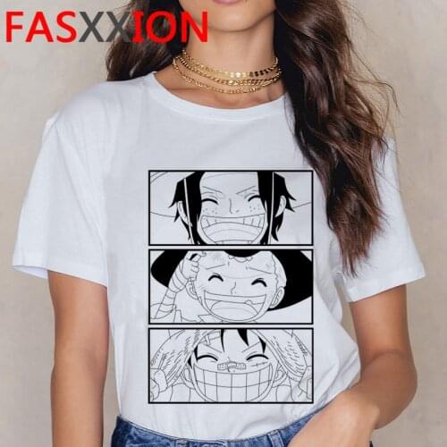 One Piece Nakama top tees summer top men white t shirt tumblr vintage harajuku t shirt graphic tees women harajuku kawaii