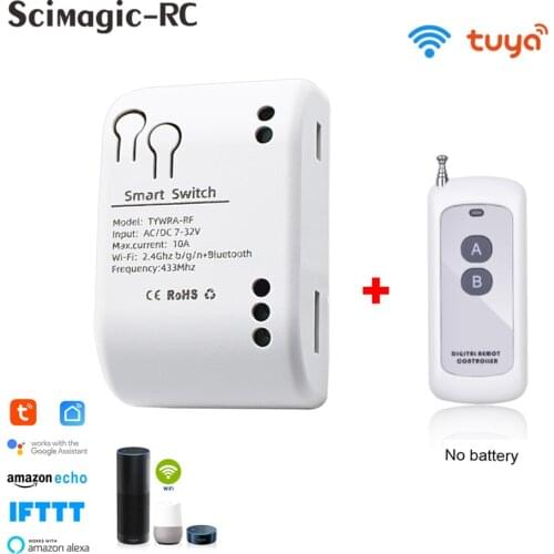 Tuya Wifi 10A Smart Switch Work With Alexa Google Home Smart Home Automation Voice Control Module Wireless Breaker Timer