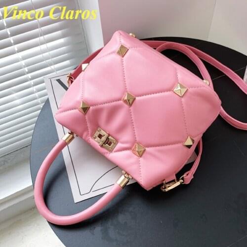 Top Quality Luxury Brand Handbags Crossbody Bags with Short Handle Rivets Design Women PU Leather Shoulder Sac A Main 2021 Bolsa