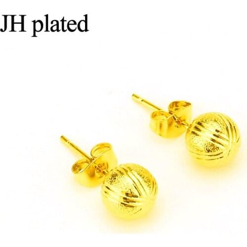 JHplated Africa Gold color Earrings 24K Earring Jewelry For Women African Gift
