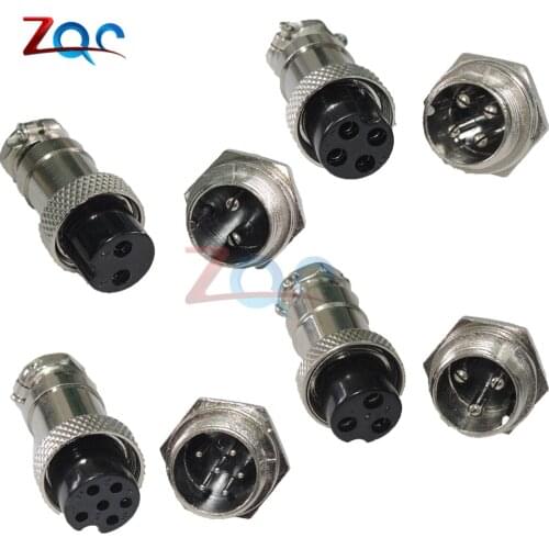 1 set GX16 GX16-2/3/4/6 Pin Male & Female Diameter 16mm Wire Panel Connector GX16 Circular Connector Aviation Socket Plug