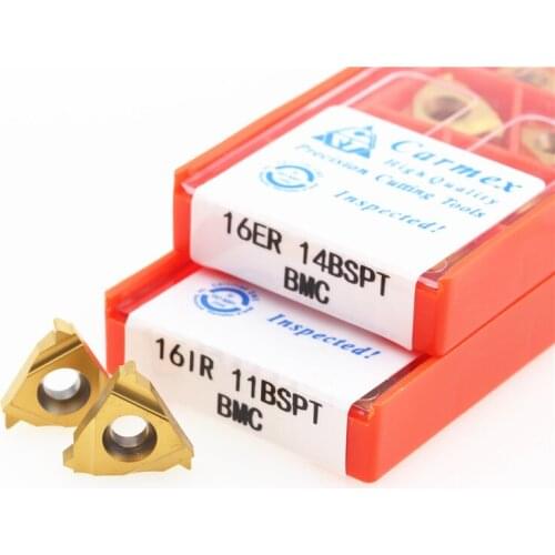 10pcs 16ER 11BSPT 14BSPT 19BSPT 28 BSPT BMC Carmex Thread Inserts Carbide CNC Turning Tools Lathe Cutting