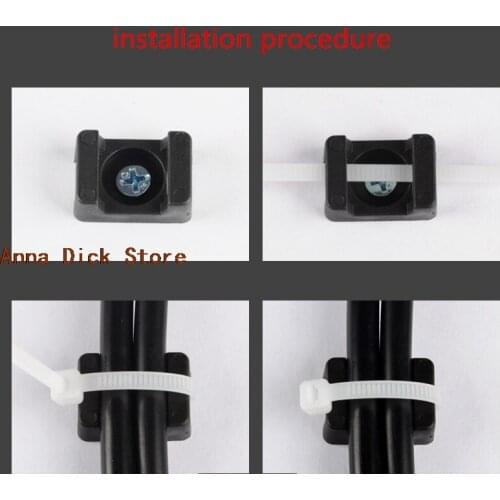 100Pcs Tie fastening seat Tie fastening plate Tie fastening device Tie fastening device Tie fastening device Retainer harness