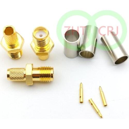 1000pcs new RP Female SMA connector for Crimp Cable LMR195,RG58,RG400,RG142 wholesale