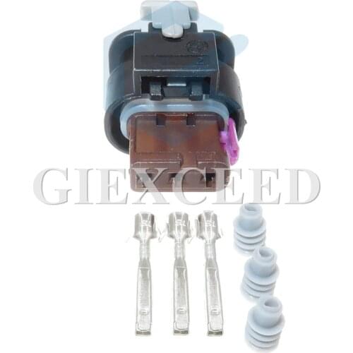 2 Sets 3 Pin 4F0 973 703 Auto Reversing Radar Socket Electric Wiring Harness Connector Plug 4F0973703 For VW Audi Land Rover