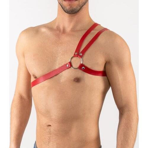 2021 Fashion Men Adjustable Gay Sexual Leather Harness Belts Body Bondage Cage Shoulder Strap Sissy Lingerie Goth Suspenders