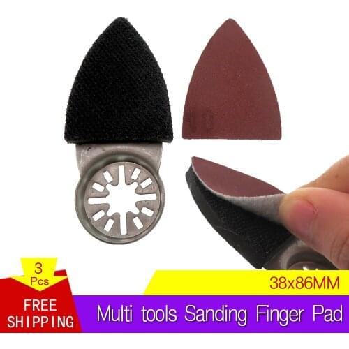 3 Pcs Multi tools 38*86MM Sanding Finger Pad with Universal Fit System Sanding Sheets Pad Paper Power Tool