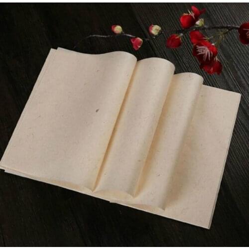 50pcs Chinese Calligraphy Painting Fiber Rice Paper Chinese Mulberry Jute Fiber Paper Multi-type Handmade Half Ripe Xuan Paper