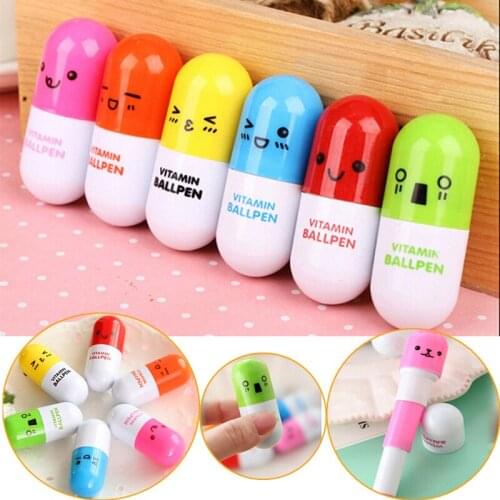 6Pcs Pill Ballpoint Pen Office School Supplies Cute School Supplies Stationery Ball Pen Set Office Accessories Drawing Pen tools