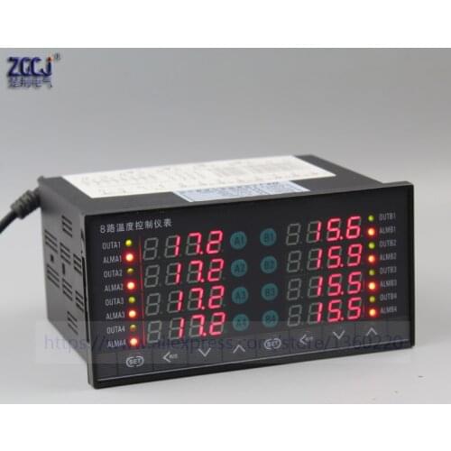 8 ways SSR output temperature controller measure multi points 8 channels digital thermostat with 8 ways DC voltage Alert output