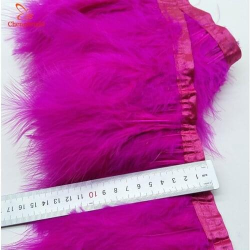 ChengBright New 10Yards Turkey Feathers Trim Cloth Sideband Chicken Pheasant Feather Trims Clothing Wedding Feather Ribbon Q