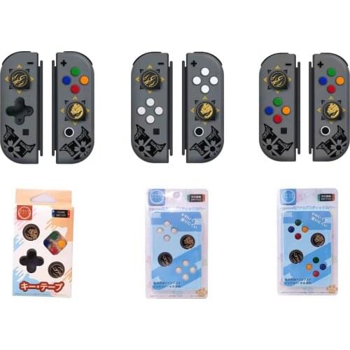 D-pad Move Key Cross ABXY X Button Sticker Thumb Stick Grip Cap Cover For Monster Hunter RISE Nintendo Switch Joy-con Skin Case