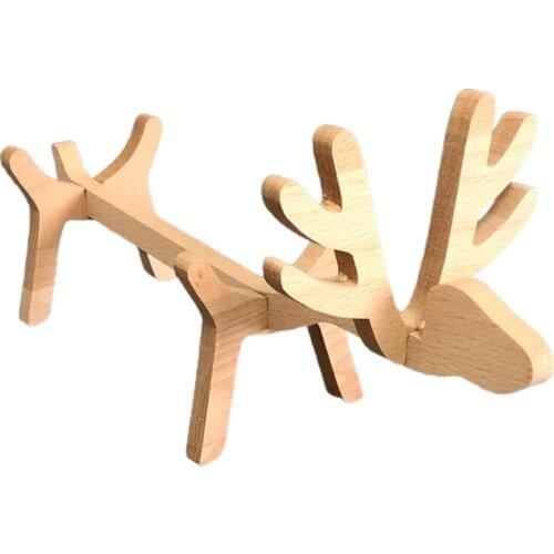 Wooden Wine Bottle Holder Cute Elk Shape Wine Cabinet Rack Display Storage Organizer for Kitchen Bar Home Decoration
